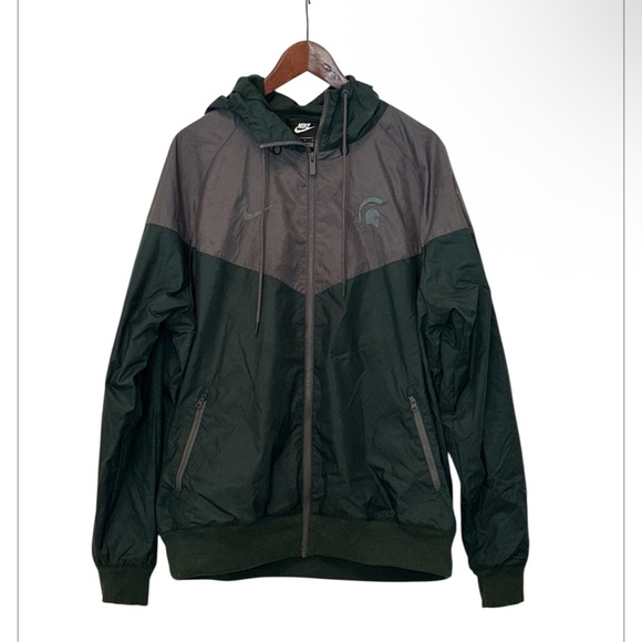 Men's Nike Green Michigan State Spartans Full-Zip Hooded Jacket, size Large - Picture 1 of 6